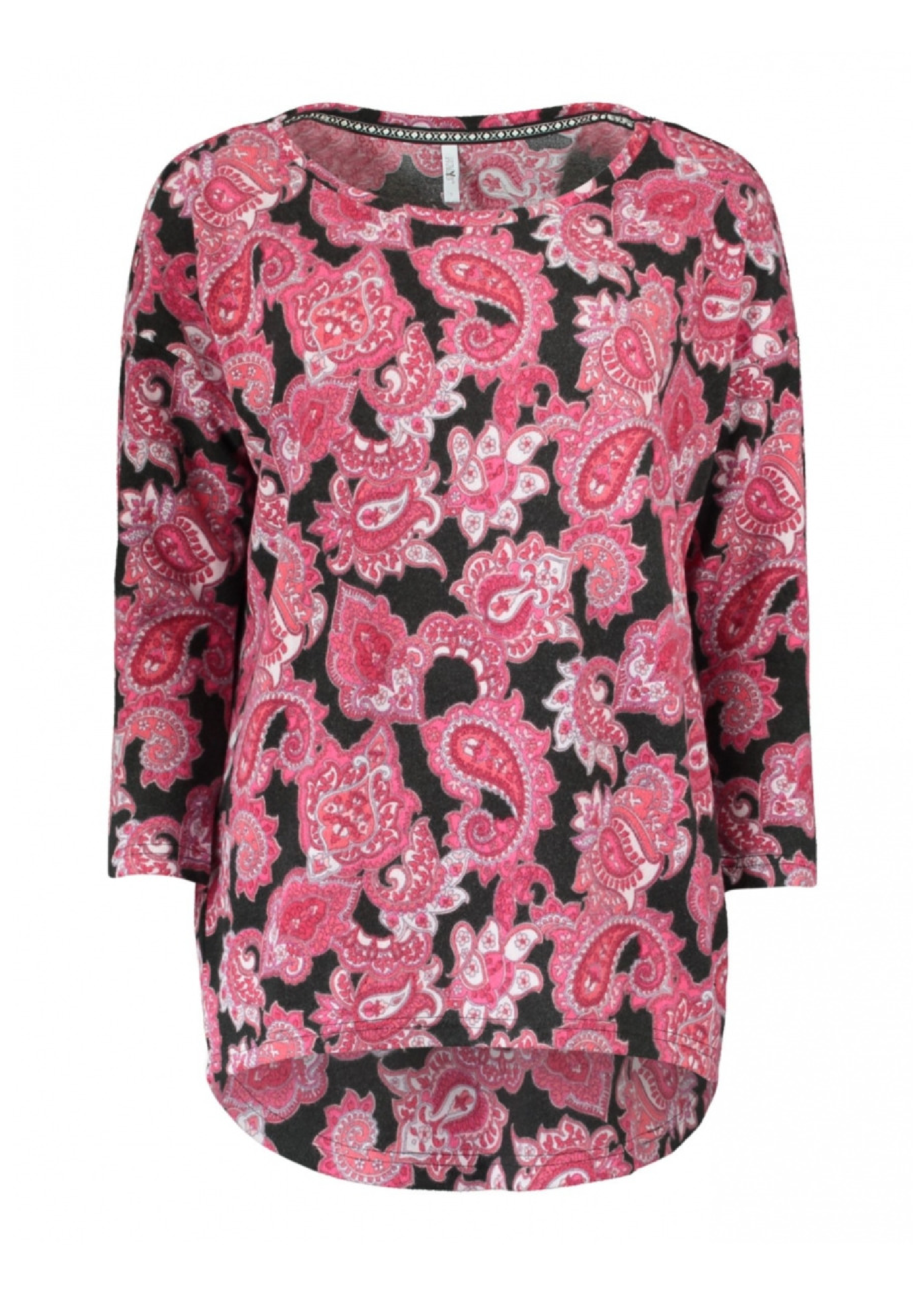 Mia Pink Paisley Print Knit Top