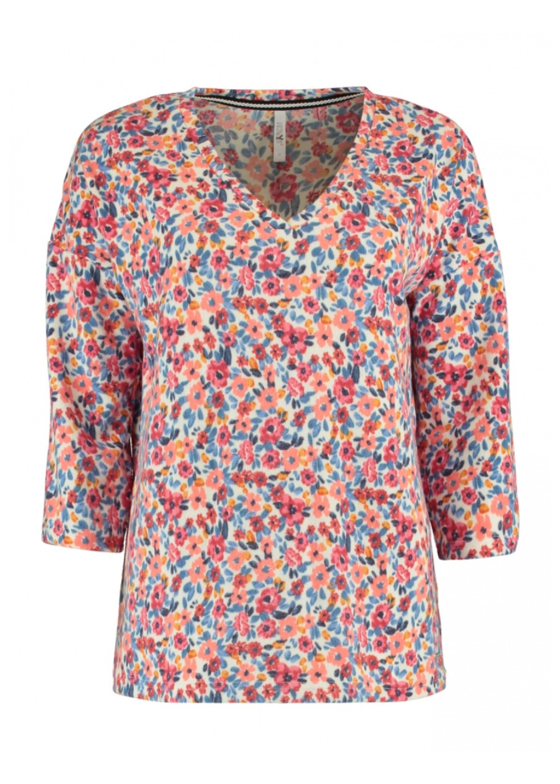 Malia Offwhite Flower Print Knit Top