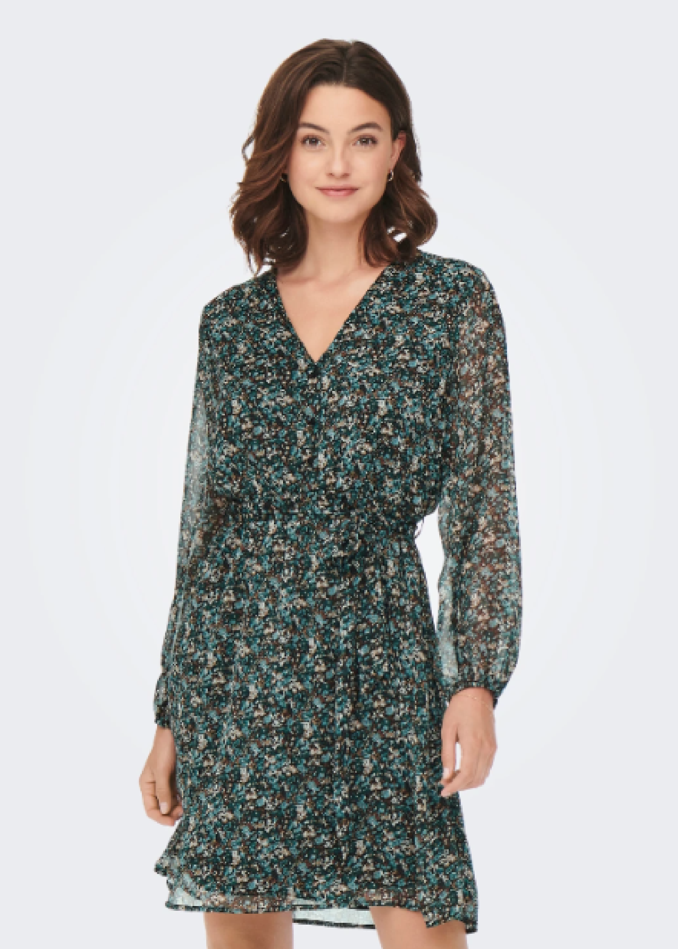 Cera Balsam Green Ditsy Mini Dress