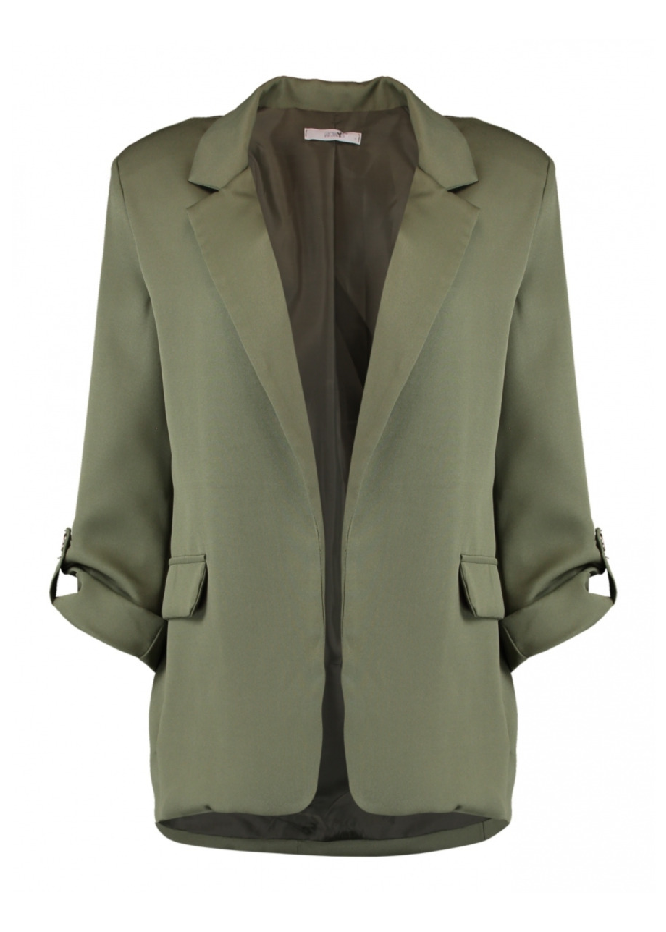 Nea Khaki 3/4 Sleeve Blazer