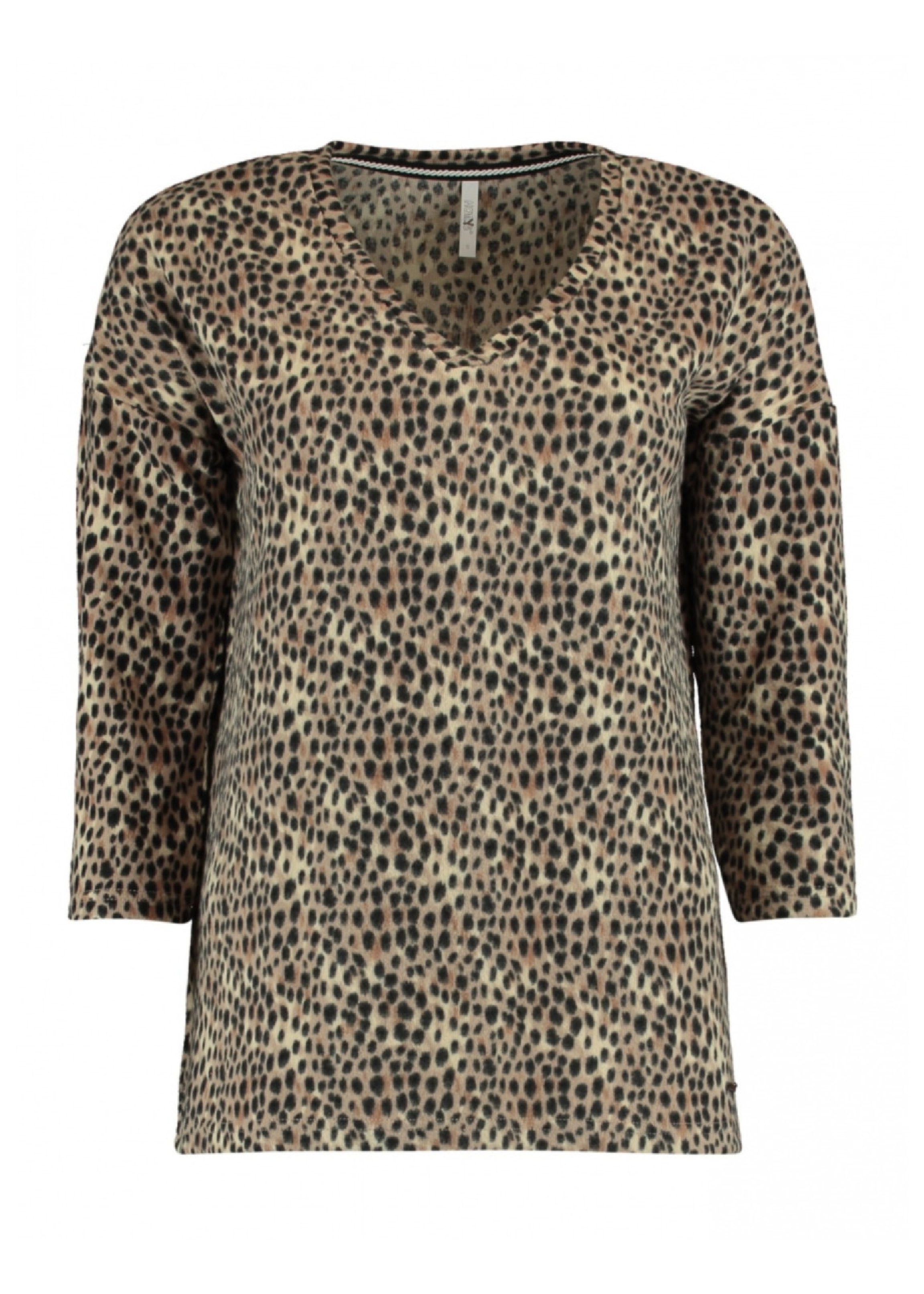 Malia Beige Leopard Print Knit Top