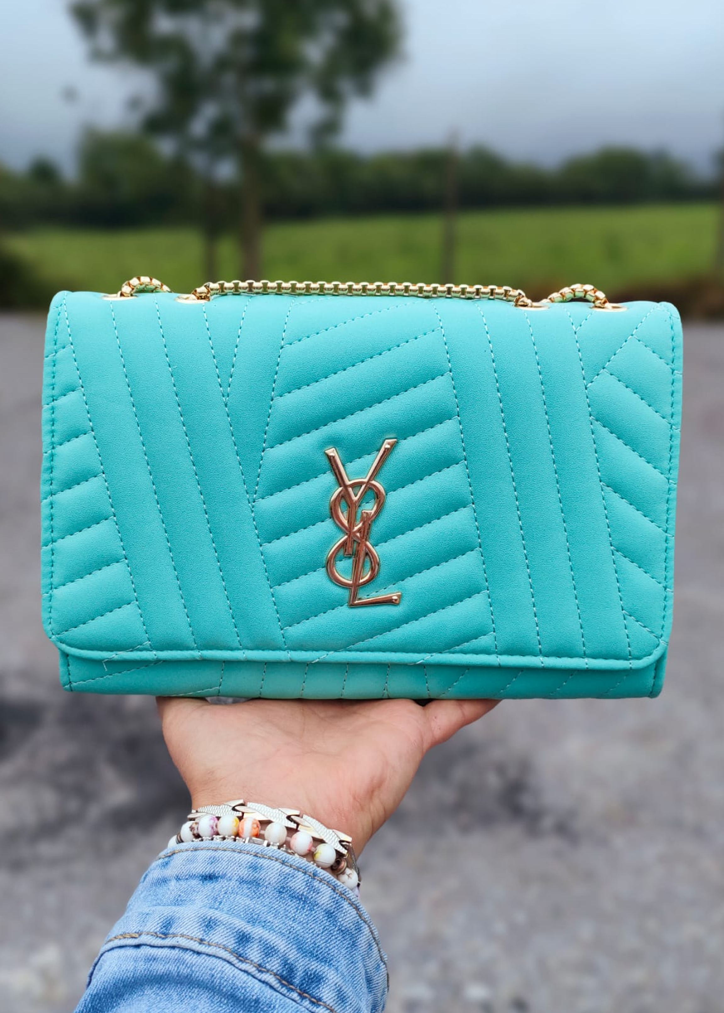 Sia Mint Quilted Bag