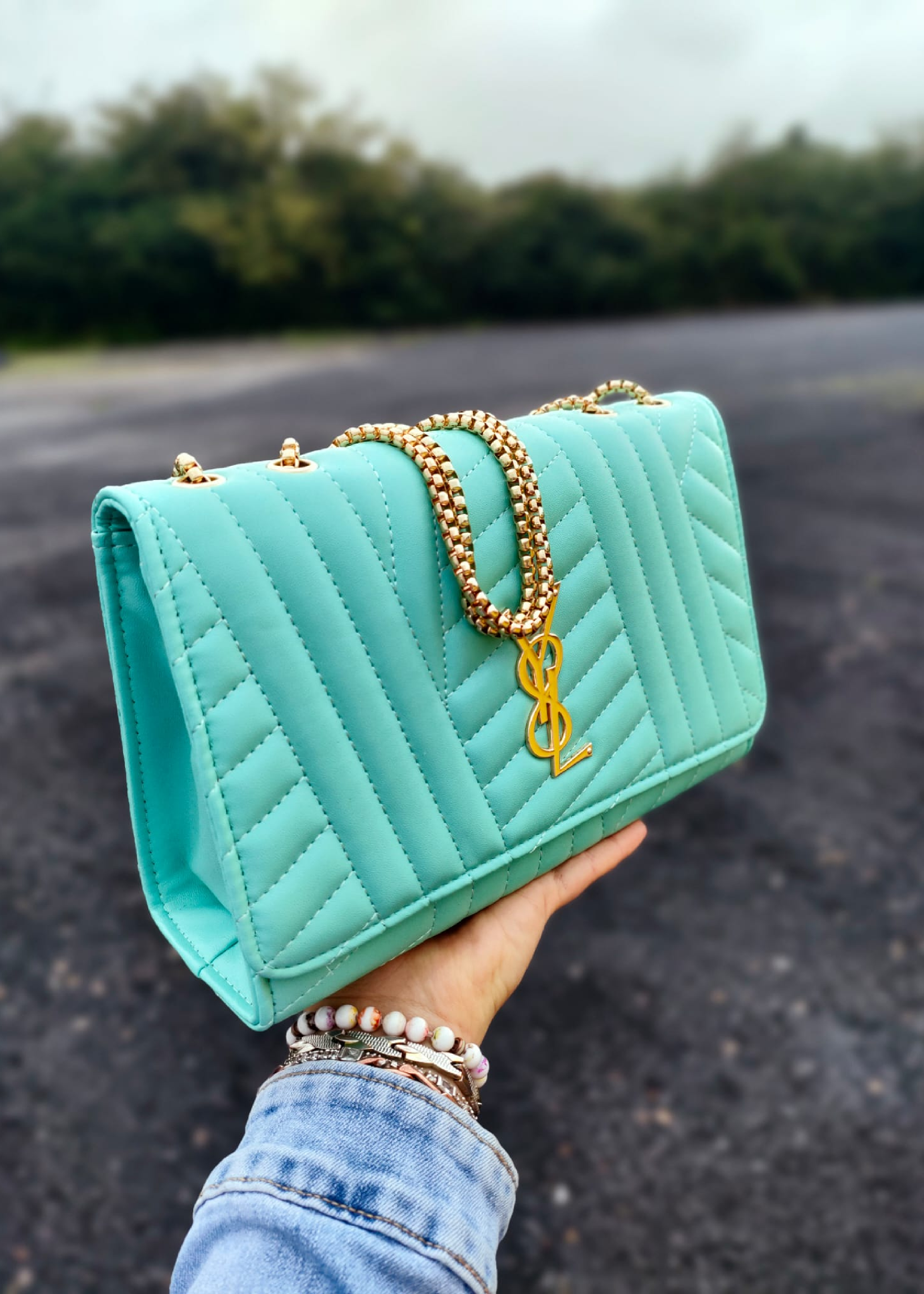 Sia Mint Quilted Bag