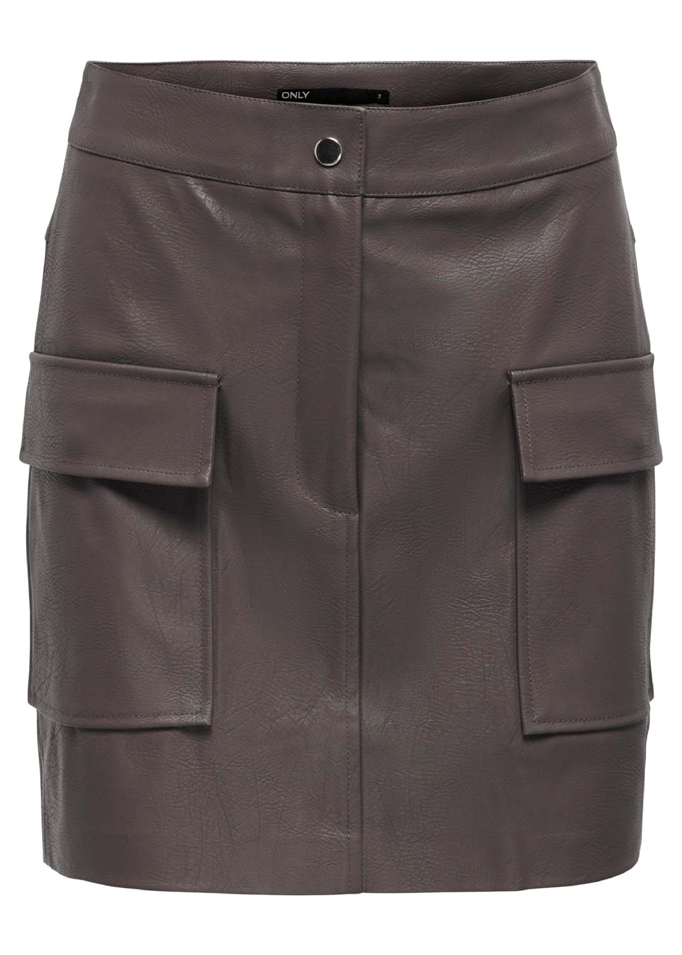 Vera Plum Faux Leather Cargo Skirt