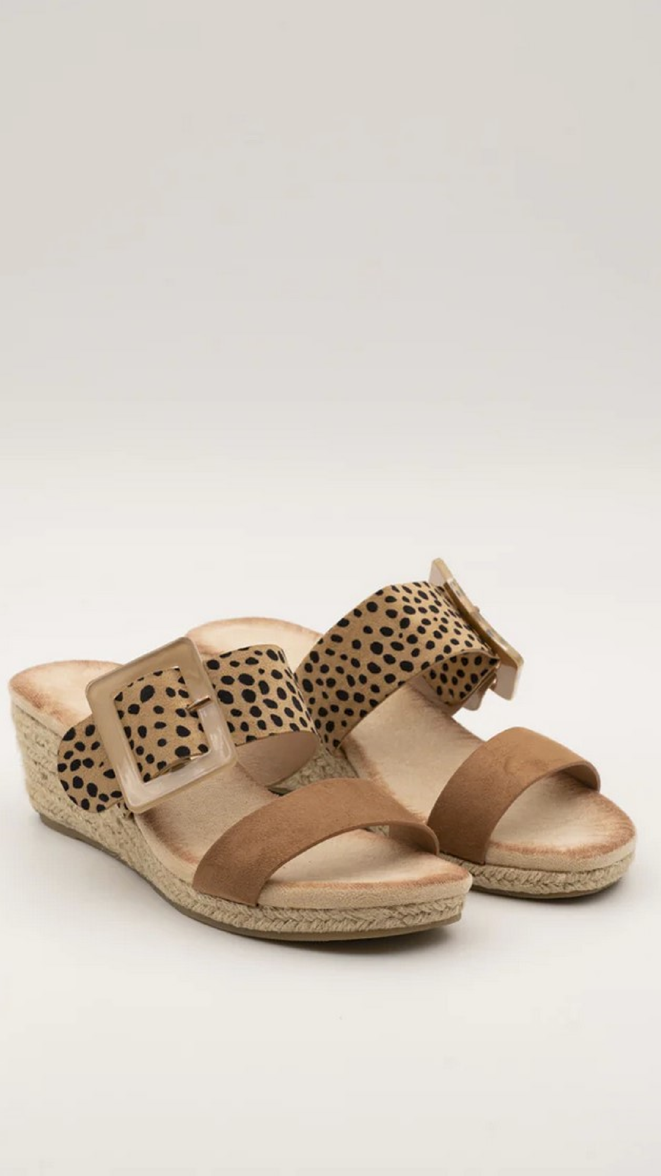 Attracta Camel Wedge Slide Sandals