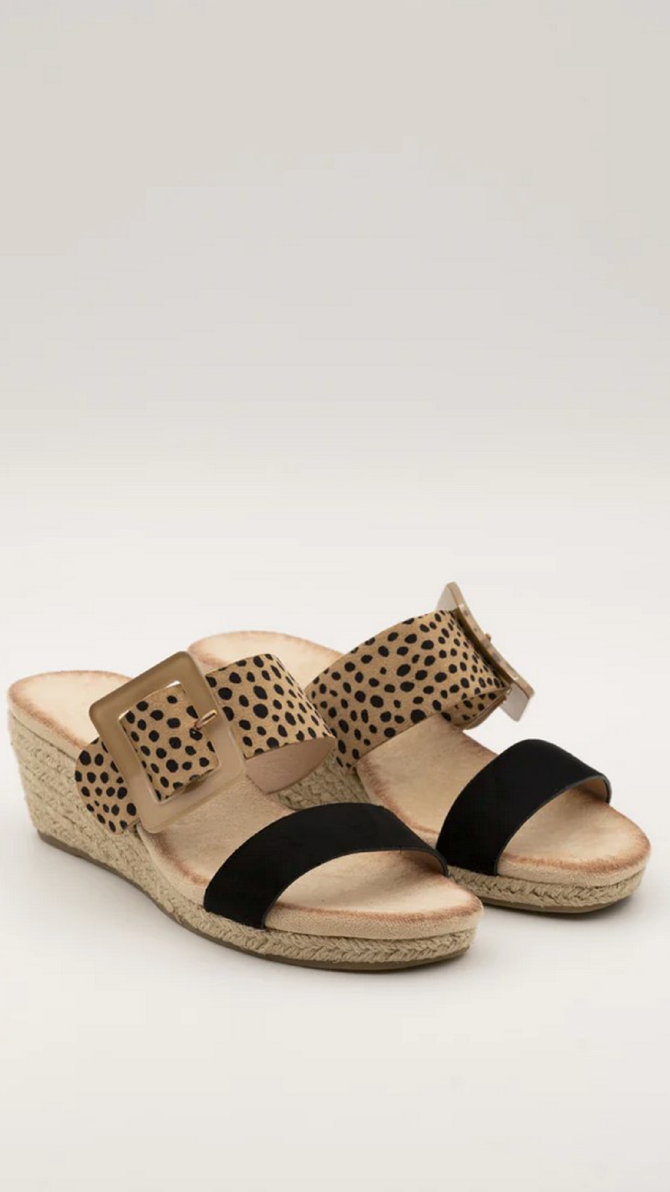 Attracta Black Wedge Slide Sandals