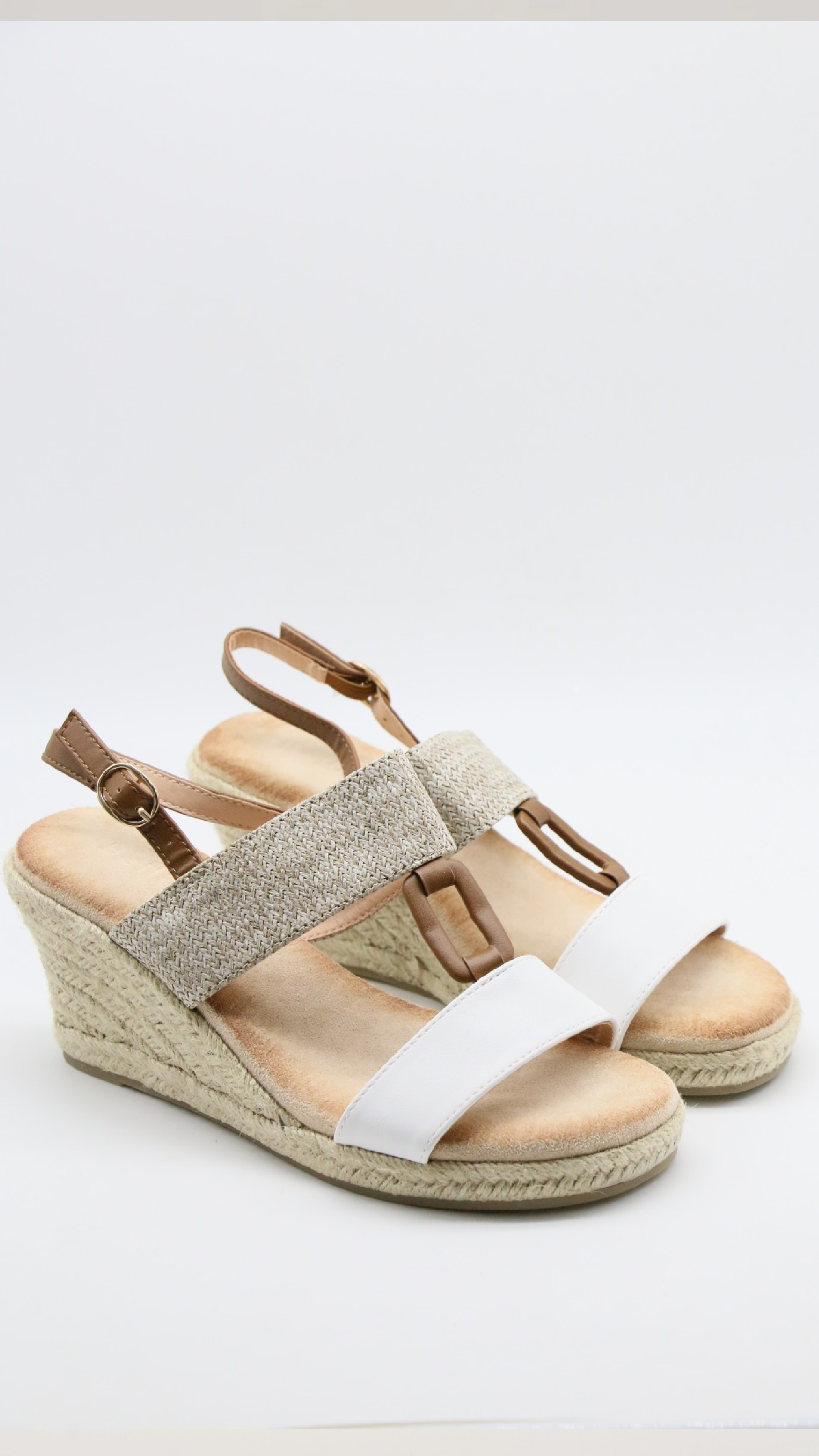 Phila White Wedge Sandals