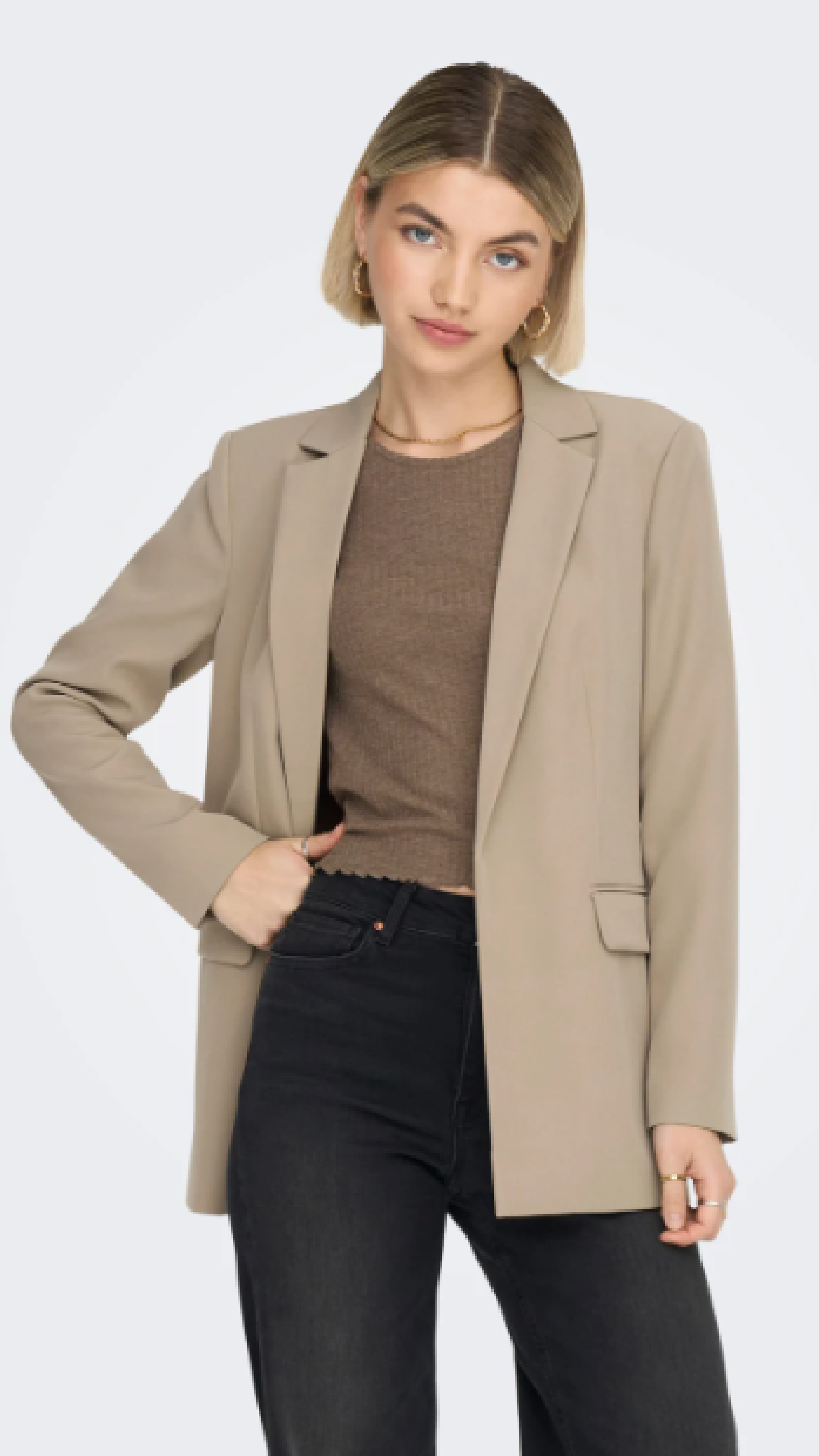 Elly Silver Mink Loose Fit Blazer