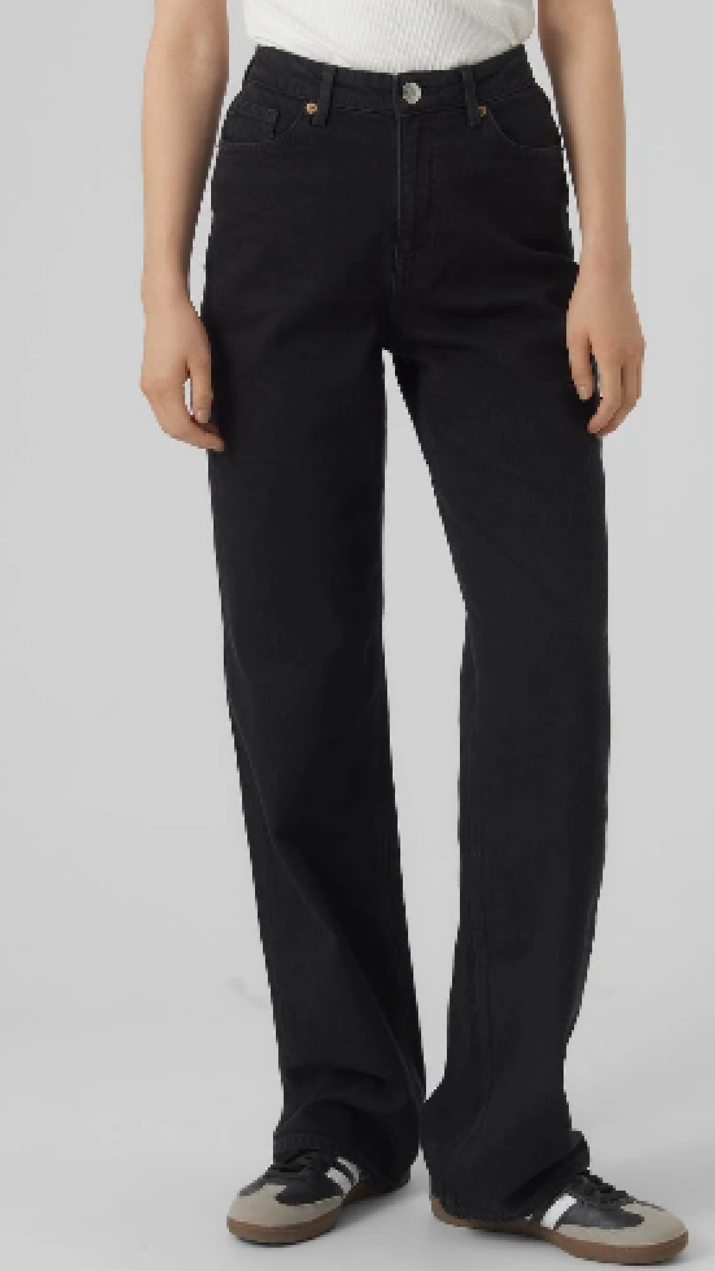 Tessa Black High Rise Wide Leg Jeans