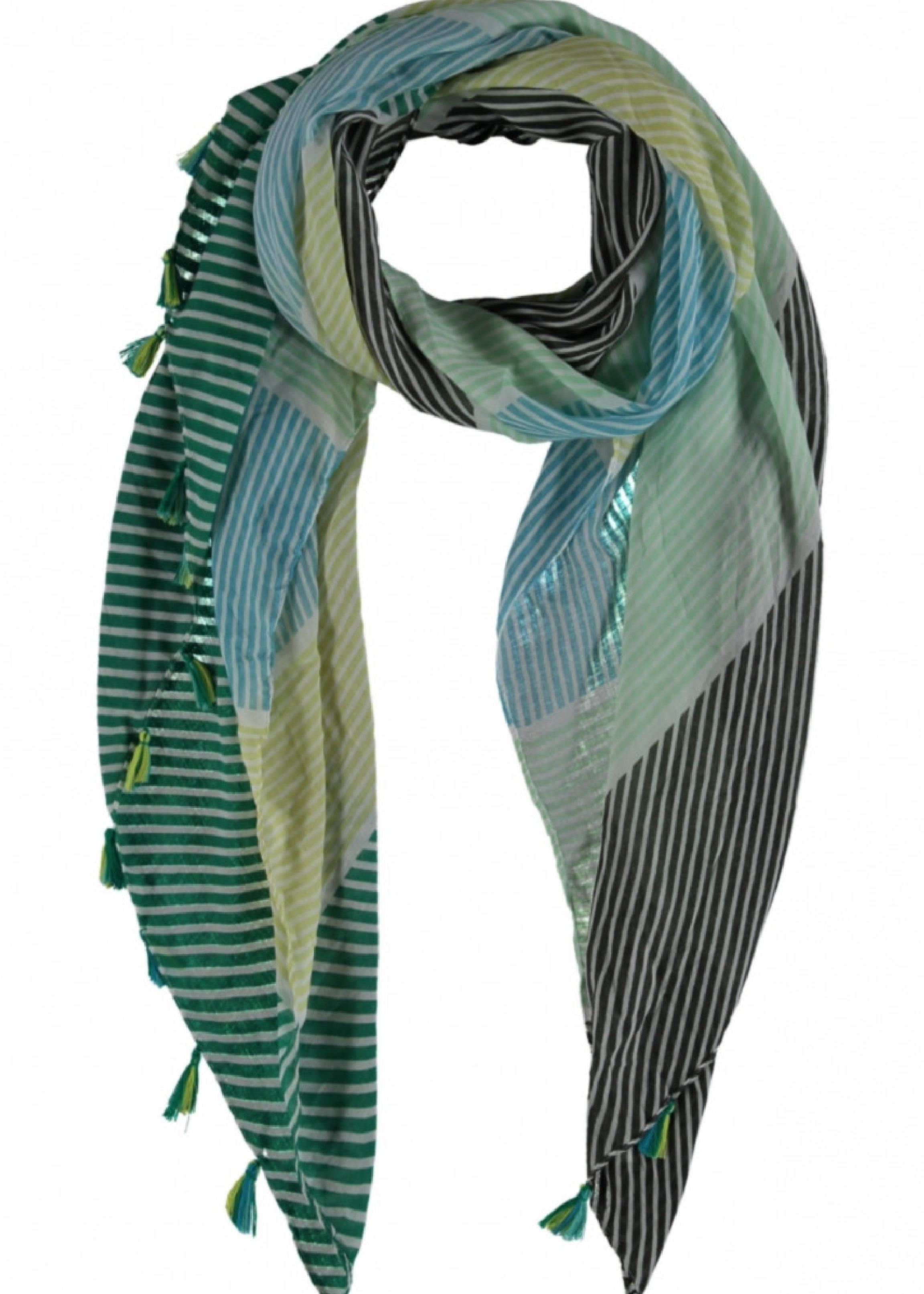 Marie Green Stripe Scarf