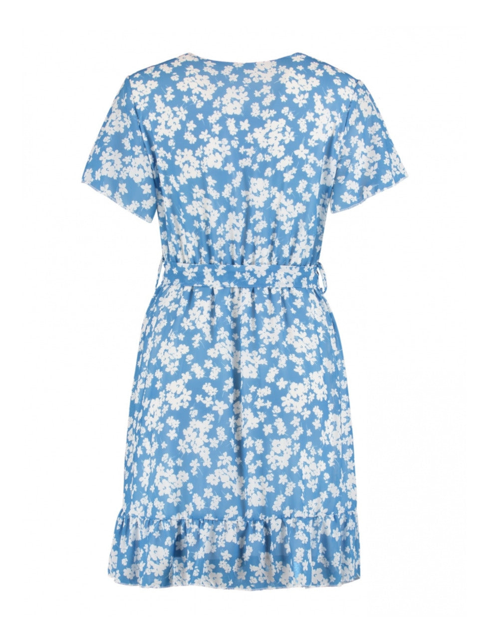 Sophie Summer Blue Floral Wrap Dress