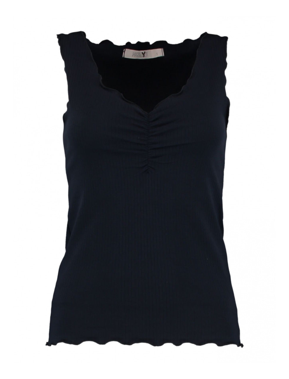 Ines Navy Ribbed Top