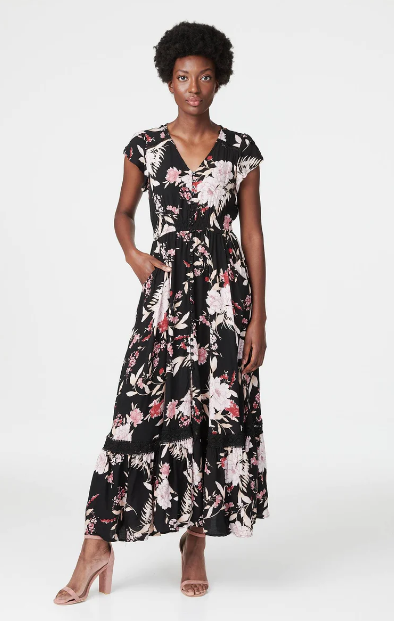 Marykate Black Floral Maxi Dress