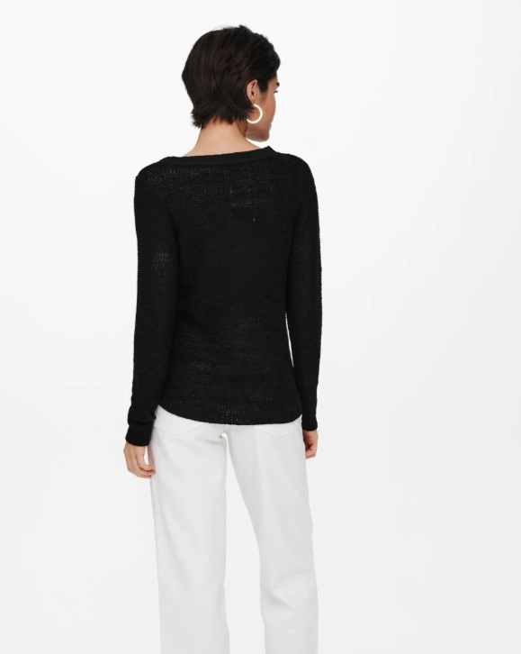 Geena Black Textured Pullover