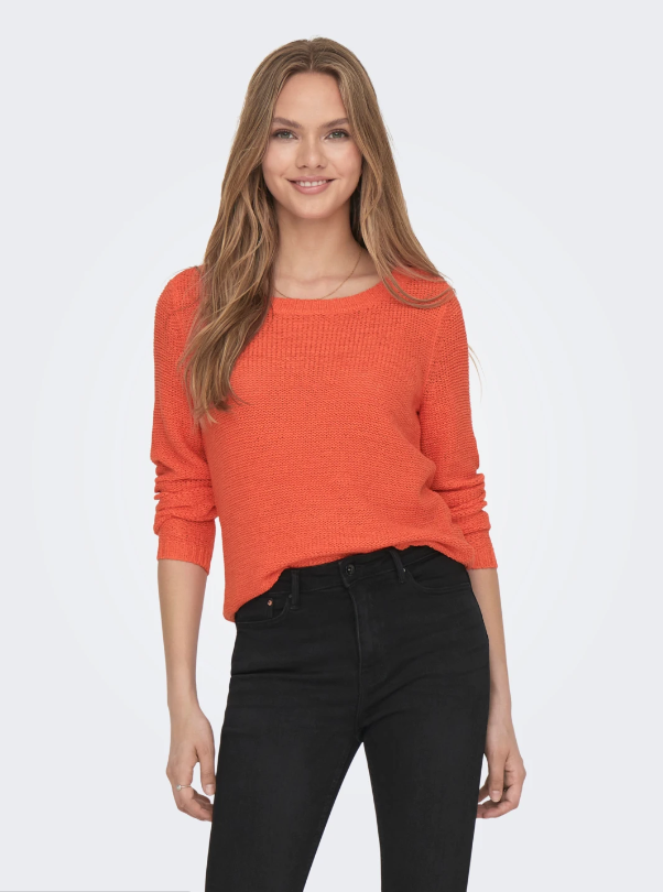 Geena Tigerlilly Orange Textured Pullover