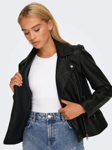 Newmelisa Black Biker Jacket