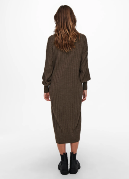 New Tessa Chestnut Brown Knitted Midi Dress