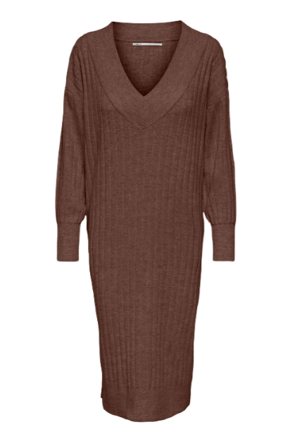 New Tessa Chestnut Brown Knitted Midi Dress