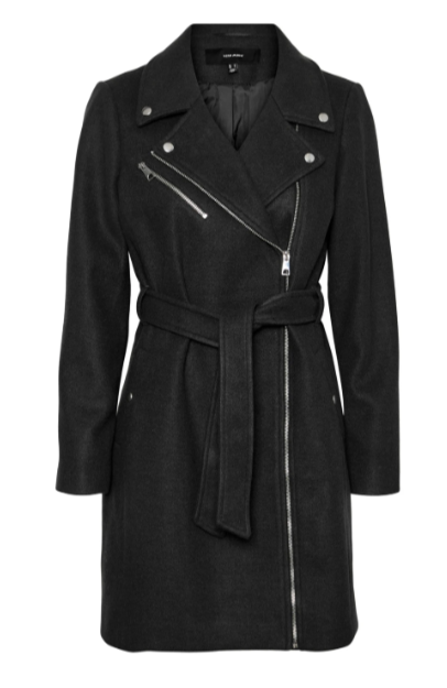 Pop Black Biker Coat