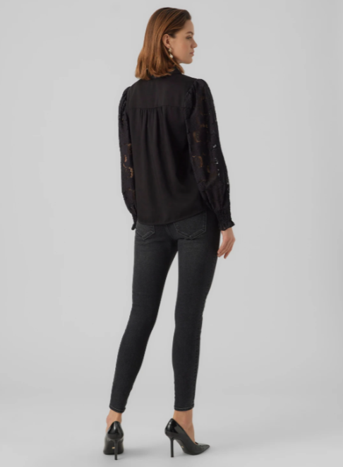 Cabena Black Lace Sleeve Shirt