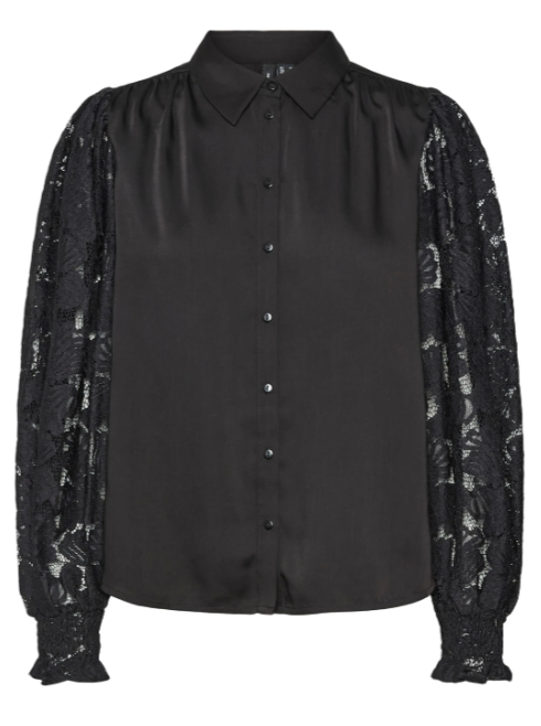 Cabena Black Lace Sleeve Shirt