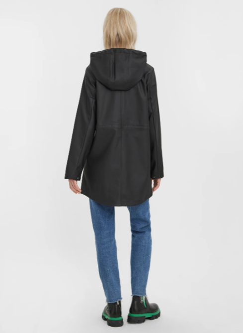 Malou Black Coated Rain Jacket
