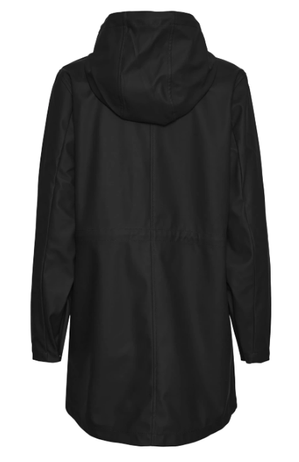 Malou Black Coated Rain Jacket