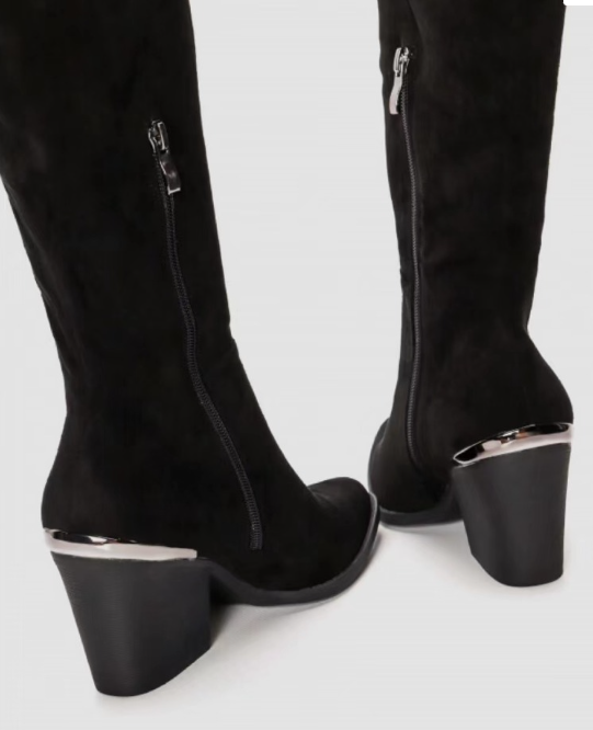 Marion Black Knee High Boots