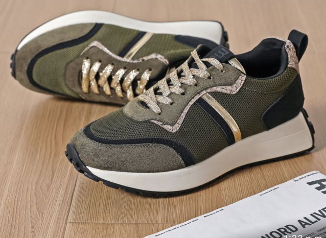 Sorcha Khaki Lace Up Trainers