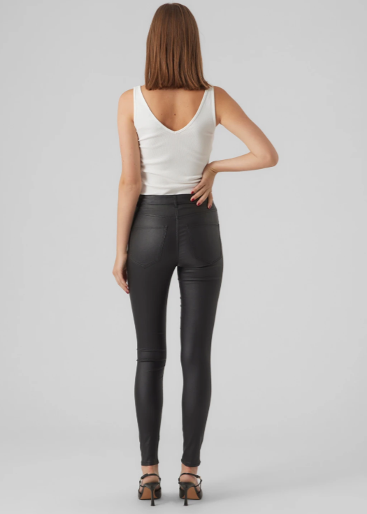 Sophia Black Coated Skinny Jeans