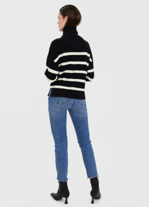 Saba Black White Stripe Pullover