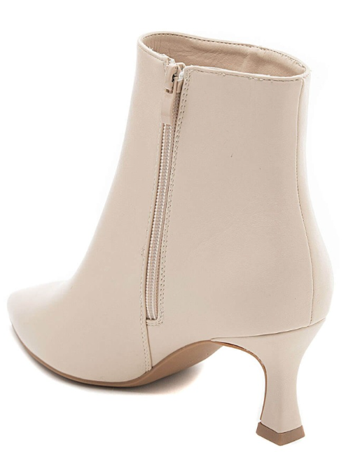 Carly Beige Kitten Heel Ankle Boots