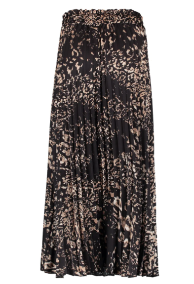 Laira Black Pleated Midi Skirt
