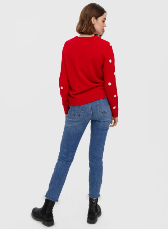 Tinsel Red Rudolph Print Jumper