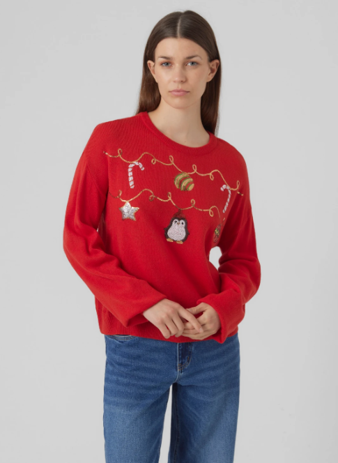 Garland Red Xmas Artwork Jumper