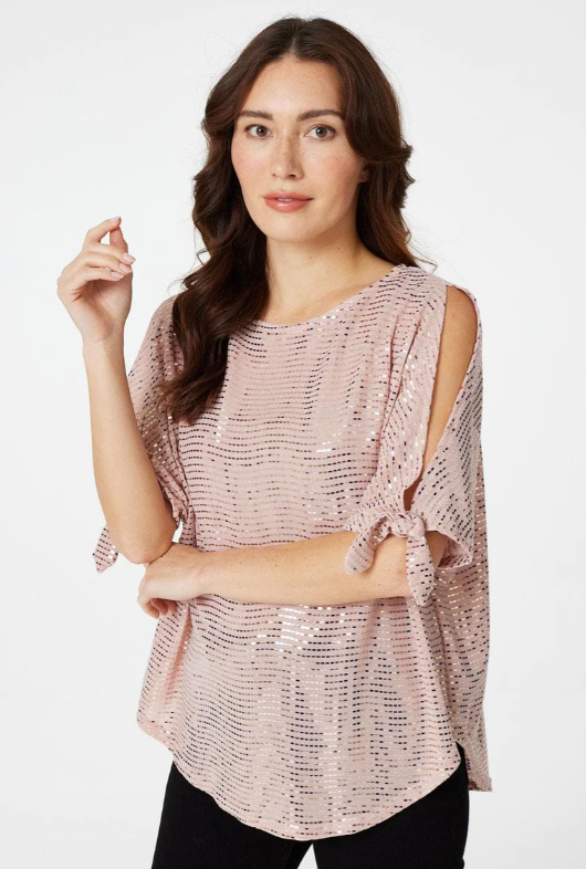 Malva Peach Cold Shoulder Party Top