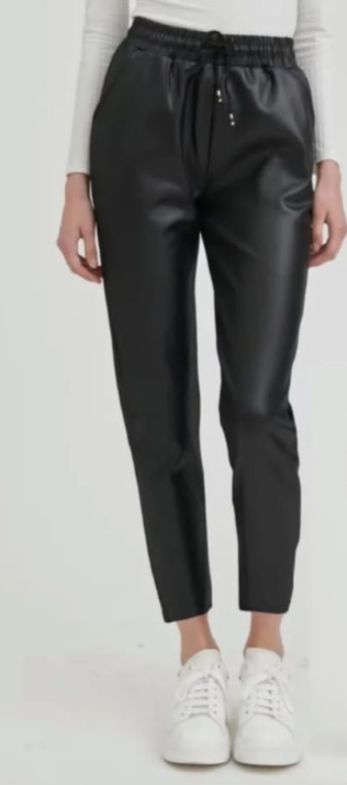 Majella Black High Wasted Coated Trousers