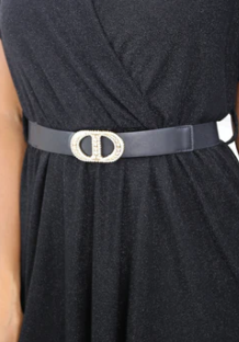 Ita Black Oval Buckle Belt