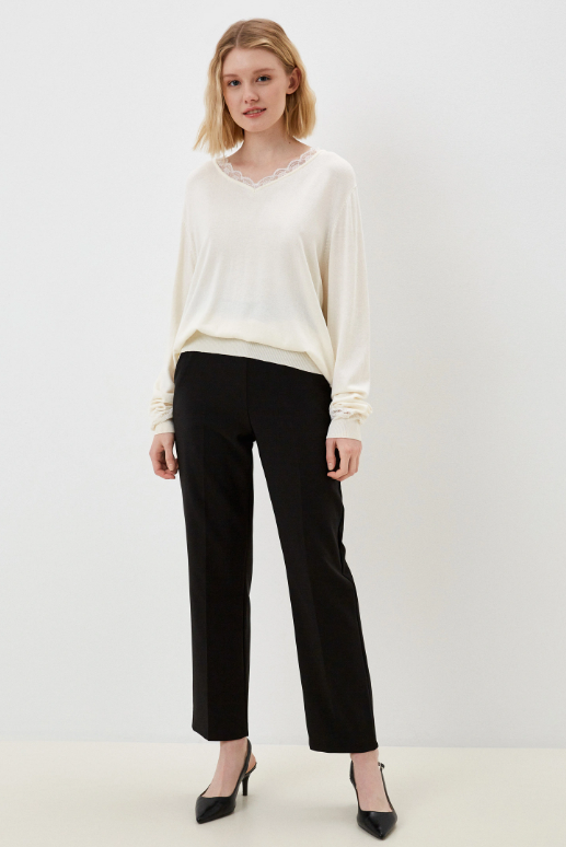 Antonella Offwhite Lace Detail Pullover