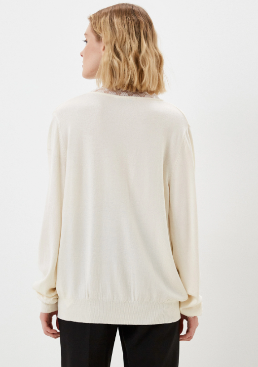 Antonella Offwhite Lace Detail Pullover