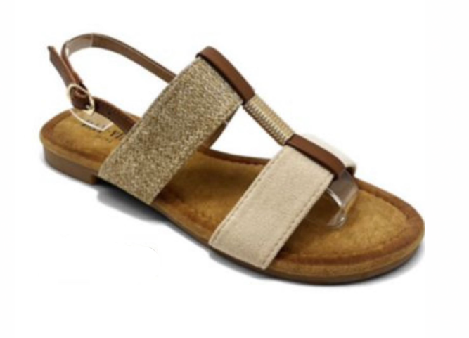 Matilde Beige Flat Sandals
