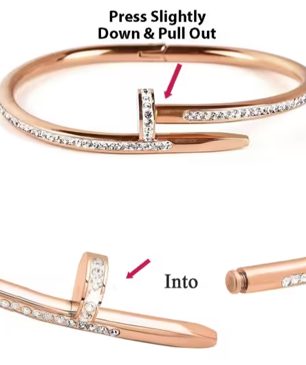 Paulette Rose Gold Diamond Head Nail Bracelet