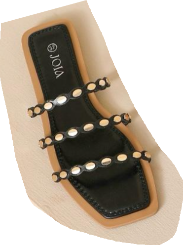 Didi Black Triple Strap Sliders
