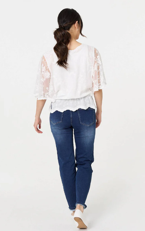 Jacinta White Broderie Anglaise Peplum Blouse
