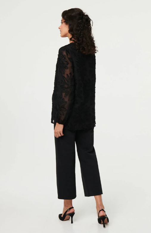 Ingrid Black Lace Embellished Top
