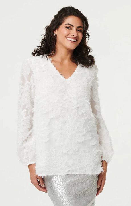 Ingrid White Lace Embellished Top