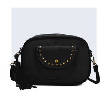 Eithne Black Suede Shoulder Bag