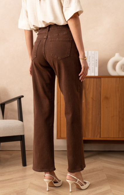 Aoife Brown Wide Leg Jeans