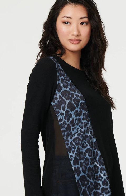 Nevada Black Leopard Panel Top
