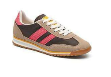 Fergy Rose Stripe Mocha Trainers